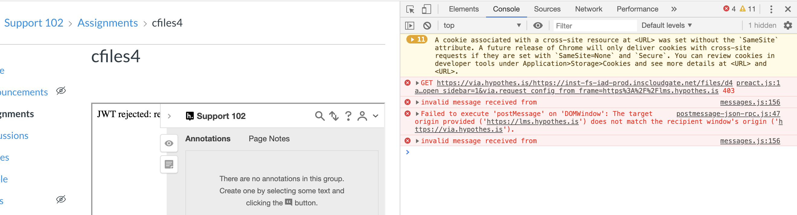 Some PDFs that worked in a Canvas Files assignment stopped working ...