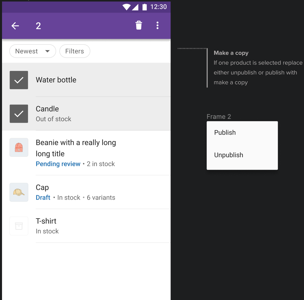 Products provide option to publish/unpublish products · Issue 2118
