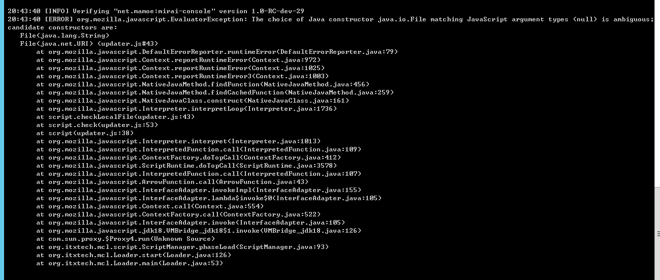 不知道是什么情况的报错 · Issue #48 · iTXTech/mirai-console-loader · GitHub