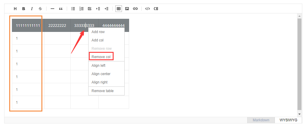 The bug when I delete the column · Issue #1117 · nhn/tui.editor · GitHub