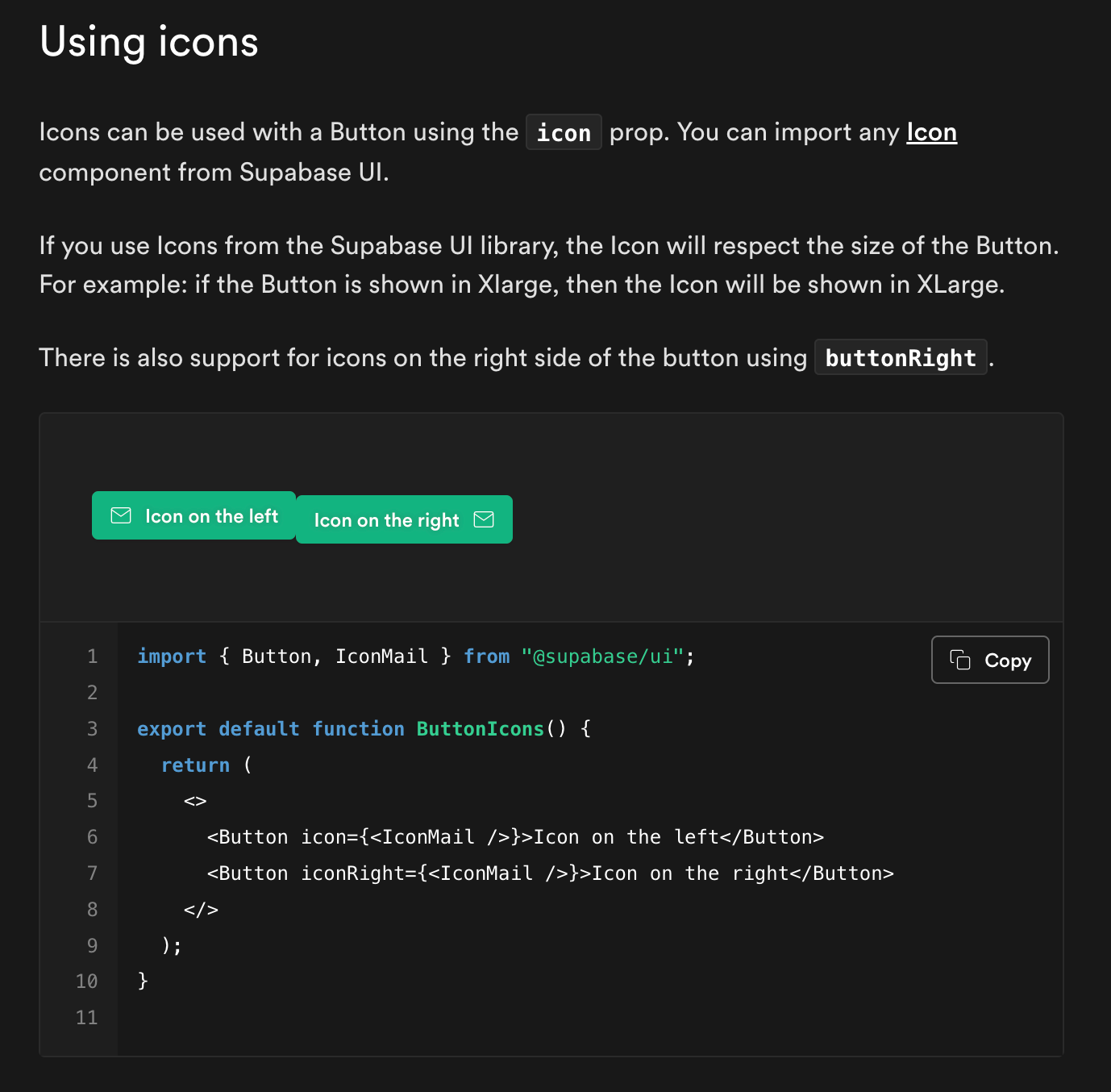 Buttons with Icons alignment · Issue #336 · supabase/ui · GitHub