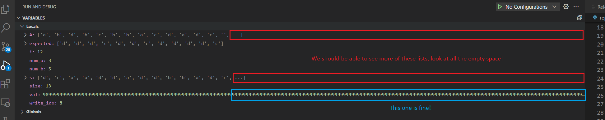 Text length of arrays/lists in debugger sidebar is not dynamic · Issue ...