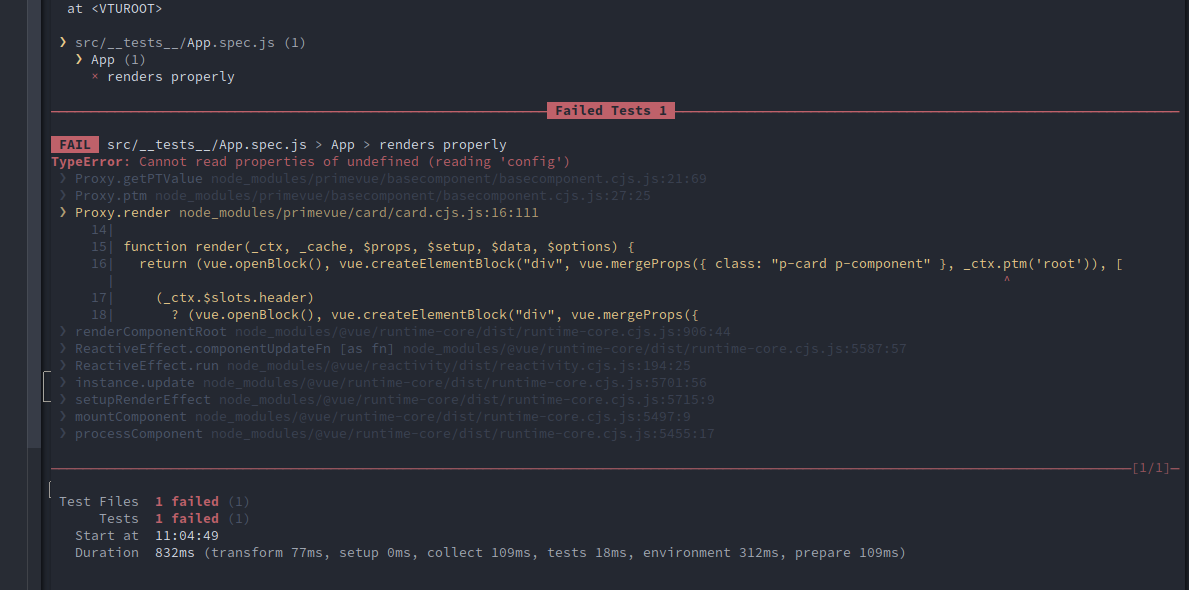 [updated - now with codesandbox.io] Components fail to render in tests ...