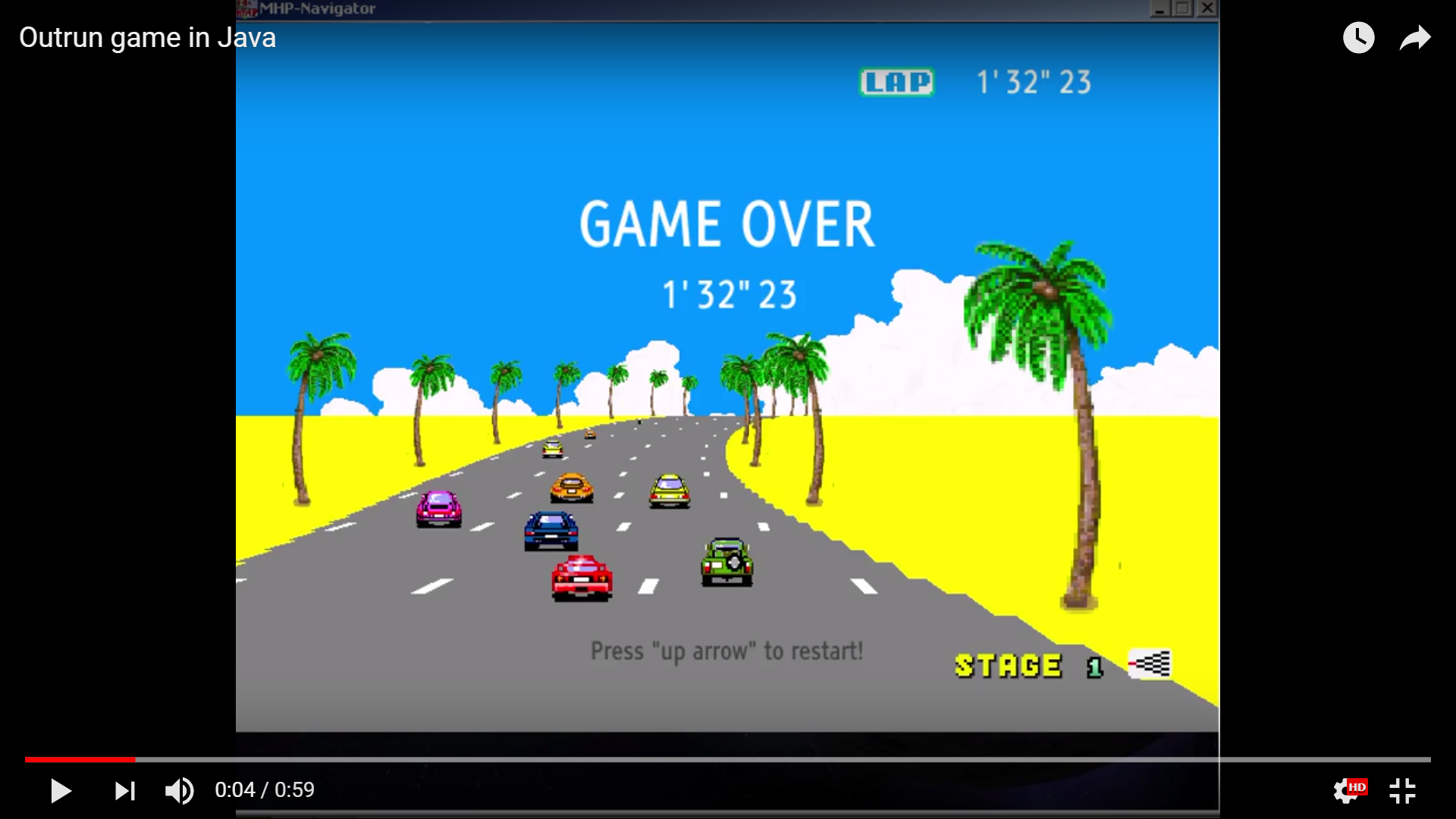 Screenshot from the gameplay video of Outrun