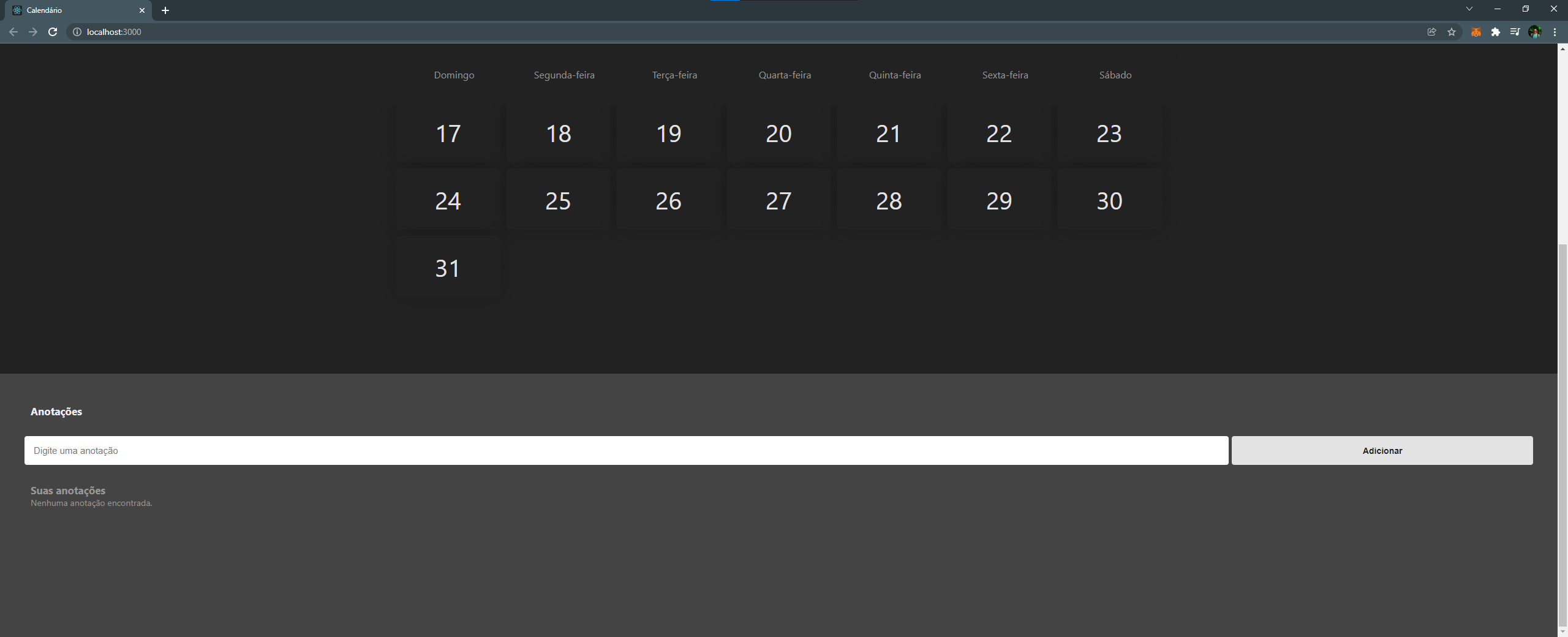 GitHub ygorbenjamim/Calendar: Sistema de calendário desenvolvido com