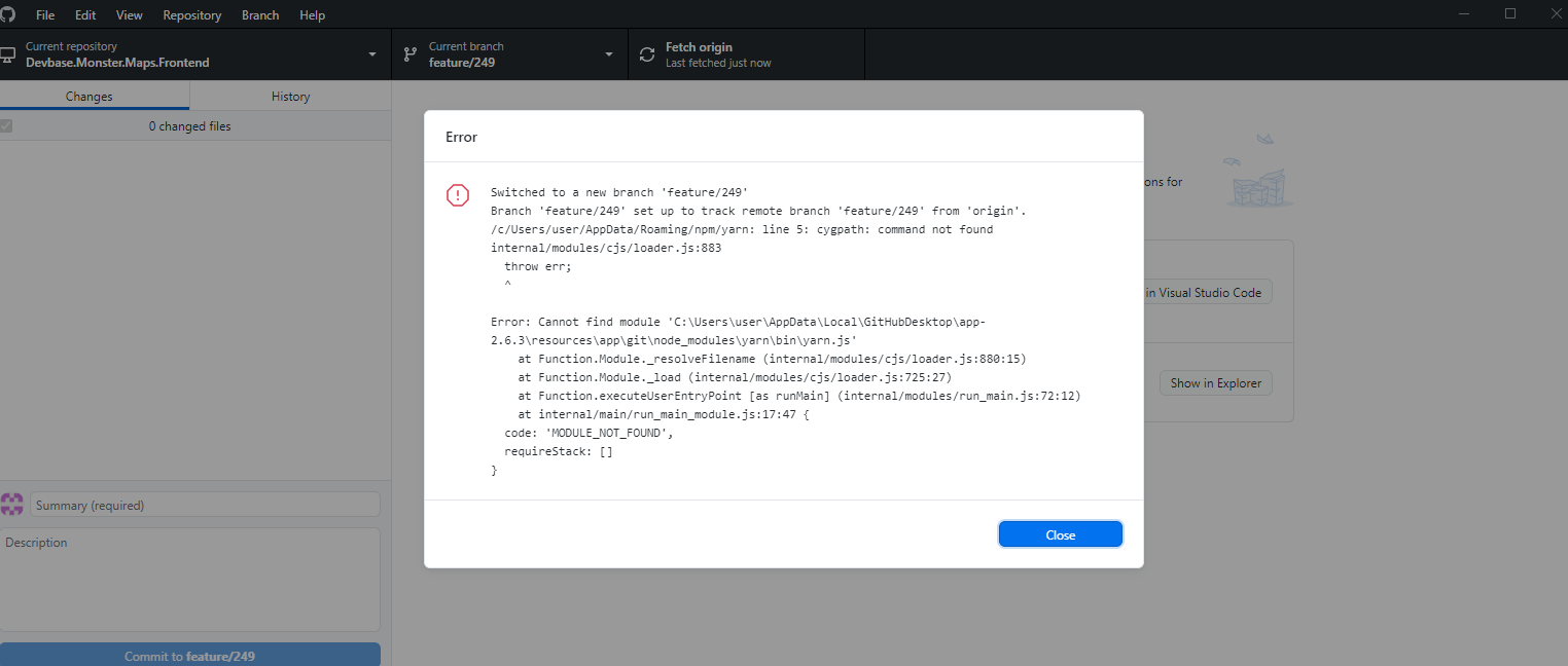 Error Dialog when switch branch · Issue 11652 · desktop/desktop · GitHub