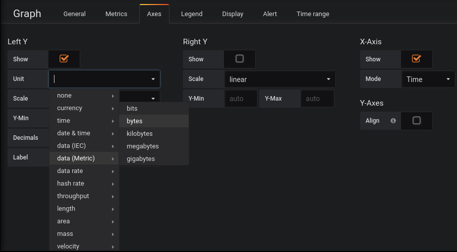GUI representation of bits/bytes (IEC/metric) · Issue #22668 · grafana ...