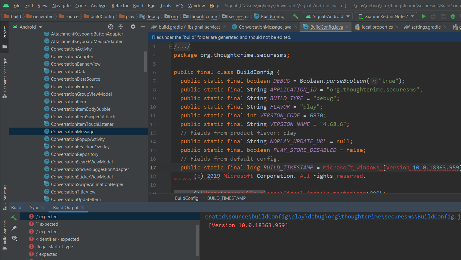 Always error when compile from source code · Issue #9916 · signalapp ...