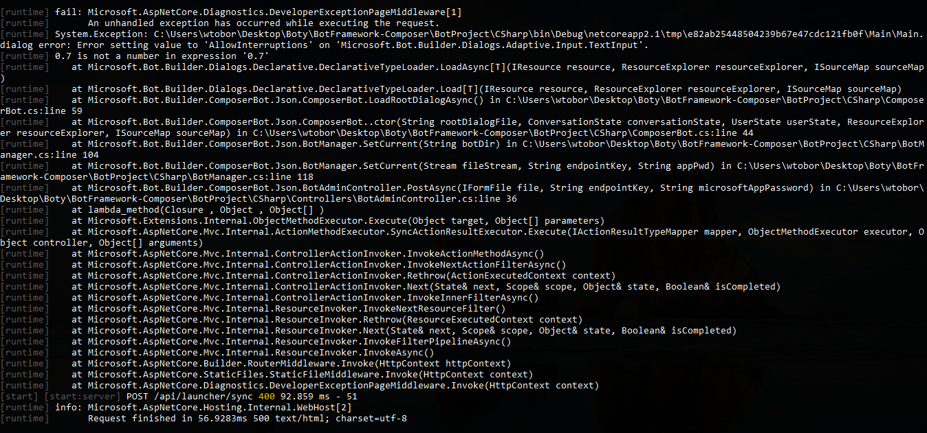 Start/restart bot with LUIS primary key cause error · Issue #1573 ...