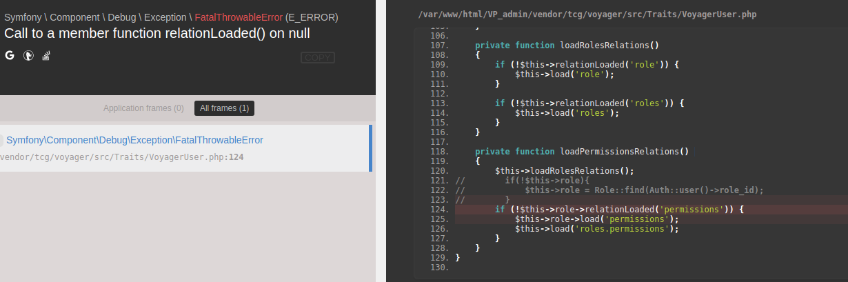 [BUG] $this->role is NULL · Issue #3958 · thedevdojo/voyager · GitHub