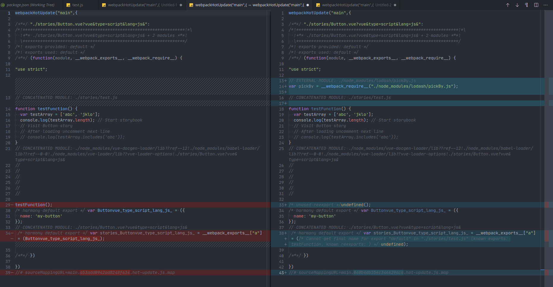 [6.2.0rc] Breaks HMR for vue with imported modules · Issue 14352
