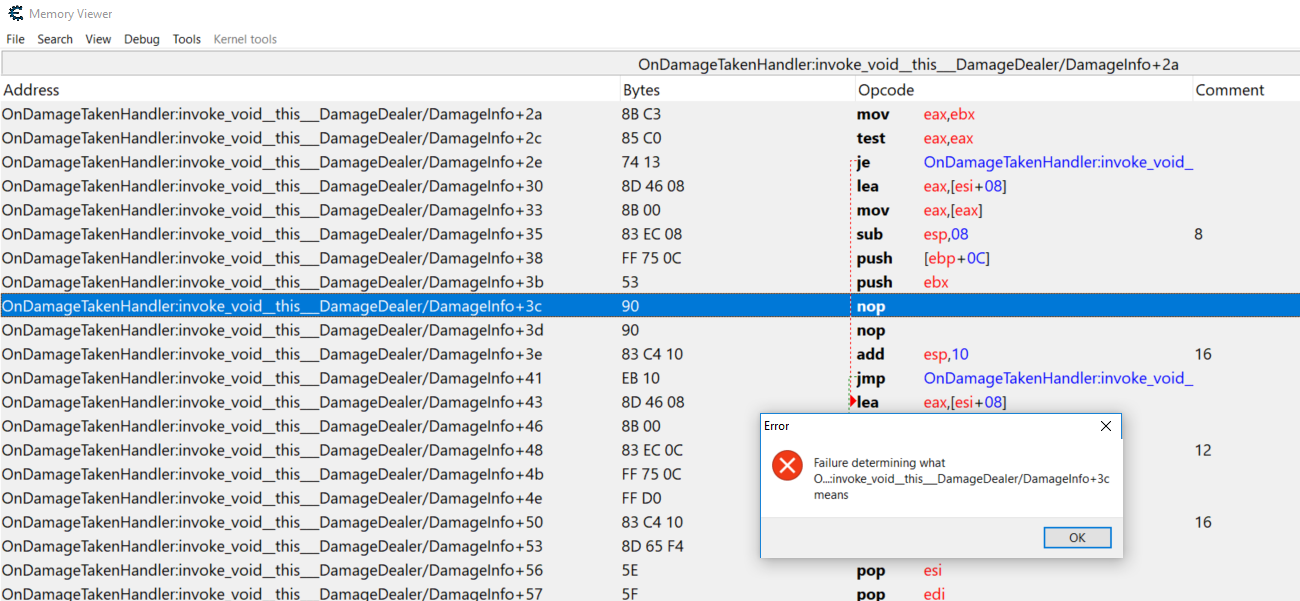 : cannot invoke “ Images High Quality Grahic "Failure determining what O...:invoke_void__this___DamageDealer ...