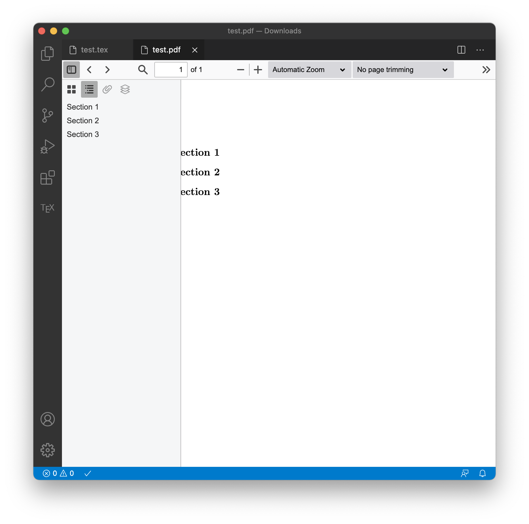 Pdf sidebar s light gray background makes bookmarks in white font