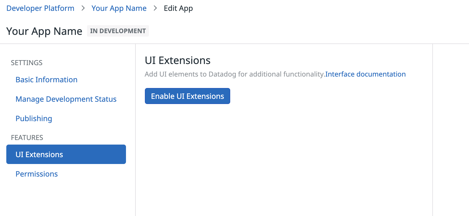 Enable UI Extensions