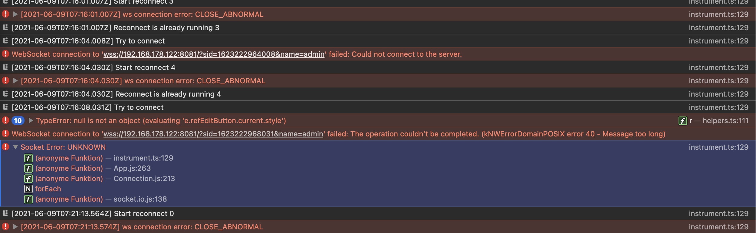 WebSocket connection Error · Issue #988 · ioBroker/ioBroker.admin · GitHub