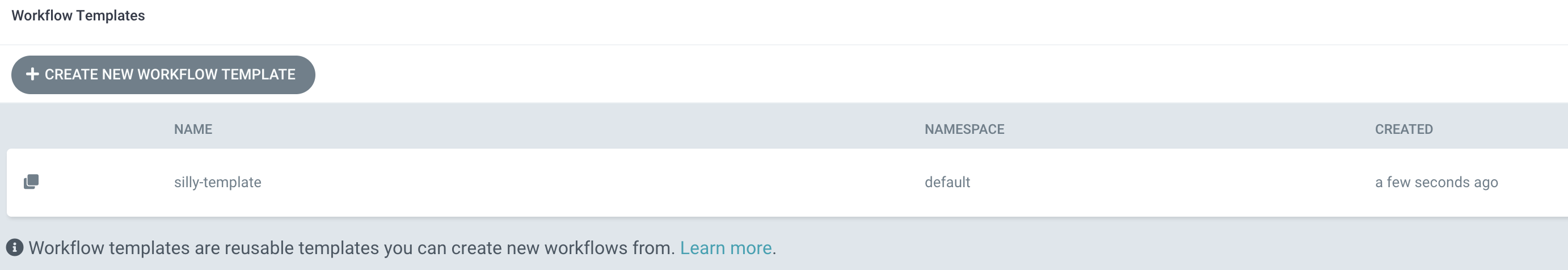 Empty Work Flows Workflow Template UI -