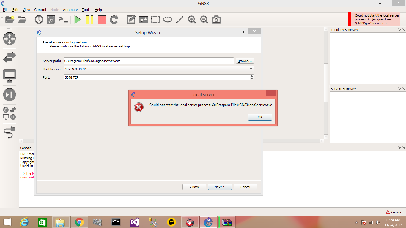 gns3server error · Issue #2346 · GNS3/gns3-gui · GitHub