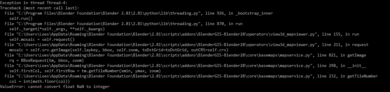 cannot convert float NaN to integer · Issue #241 · domlysz/BlenderGIS ...