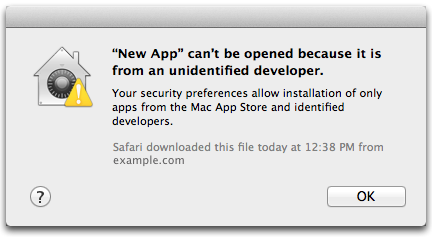 unsigned app warning on macOS