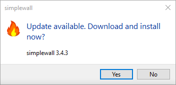 Simplewall update notification