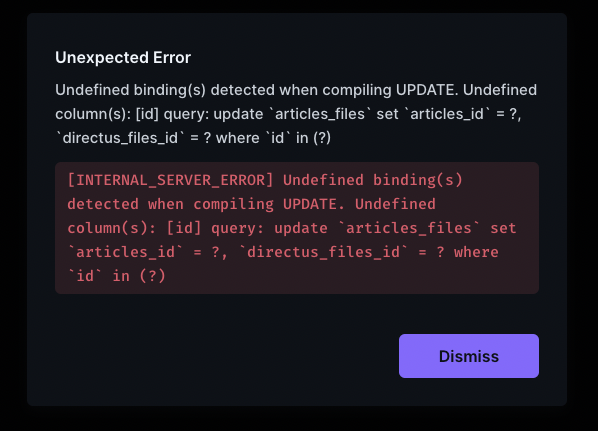 Uploading files to the field results in undefined binding(s) error ...
