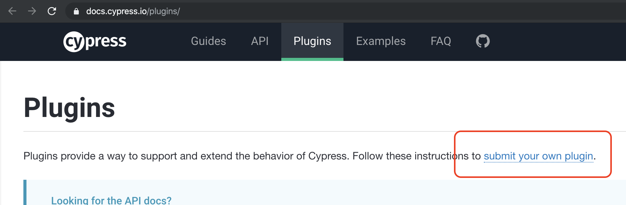 link "submit your own plugin" get a 404 page. · Issue #2300 · cypress ...