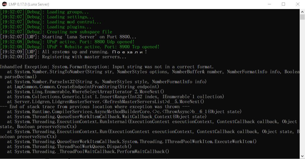 Can't run server · Issue #253 · LunaMultiplayer/LunaMultiplayer · GitHub