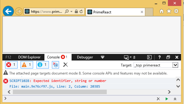 PrimeReact page crash on IE11 · Issue #176 · primefaces/primereact · GitHub