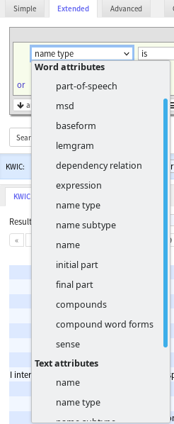 Extended: Attribute selection list: Name attributes listed under both ...