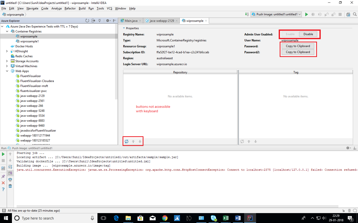 [Azure Toolkit][A11yMAS][Accessibility][Keyboard][MAS2.1.1][IntelliJ ...