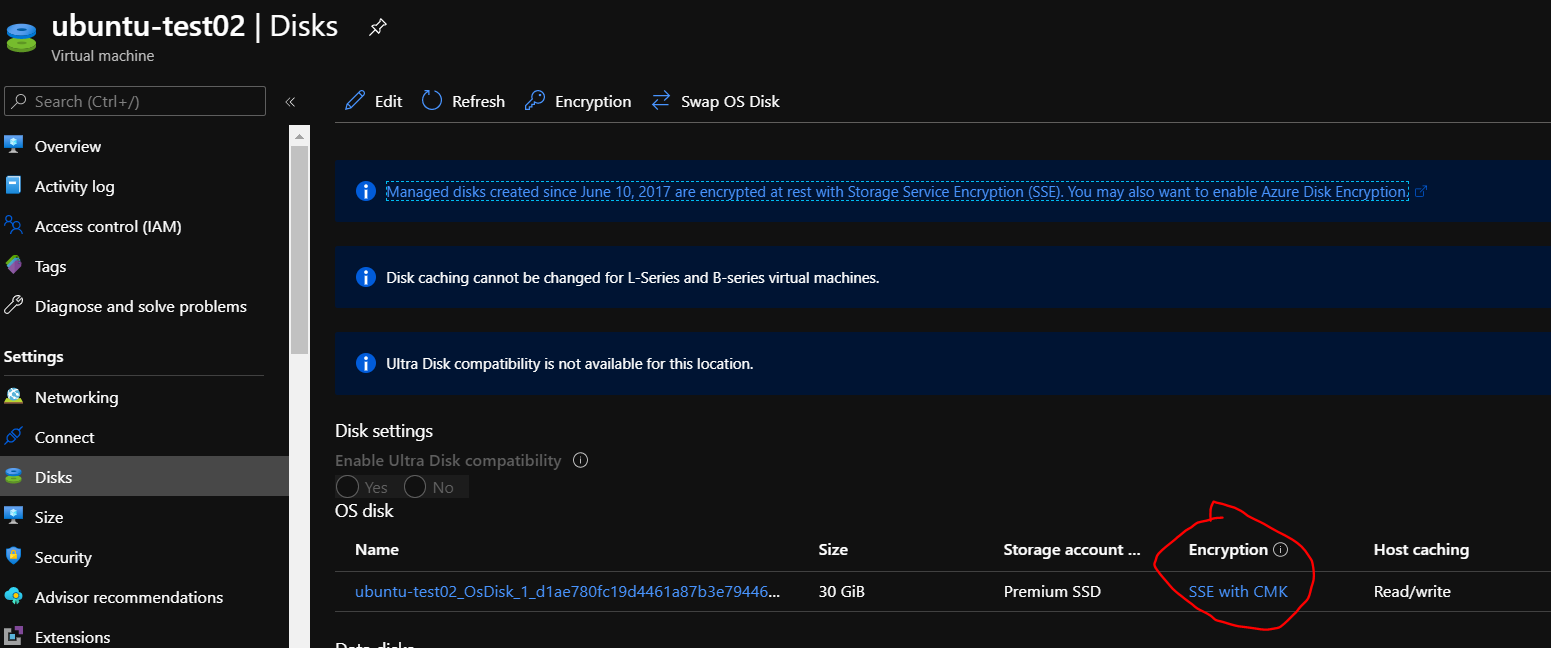 sse with cmk - vm overview