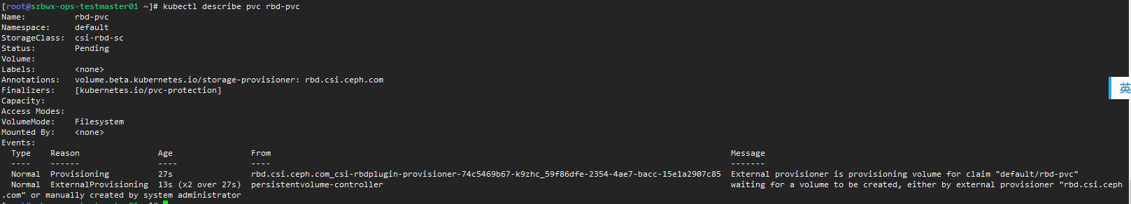 PVC cannot bind to PV , rpc error: code = DeadlineExceeded desc ...