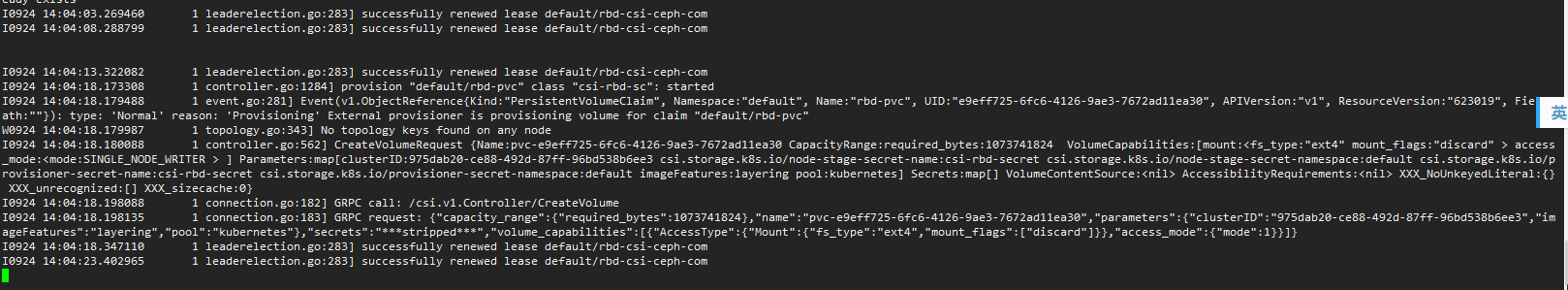 PVC cannot bind to PV , rpc error: code = DeadlineExceeded desc ...