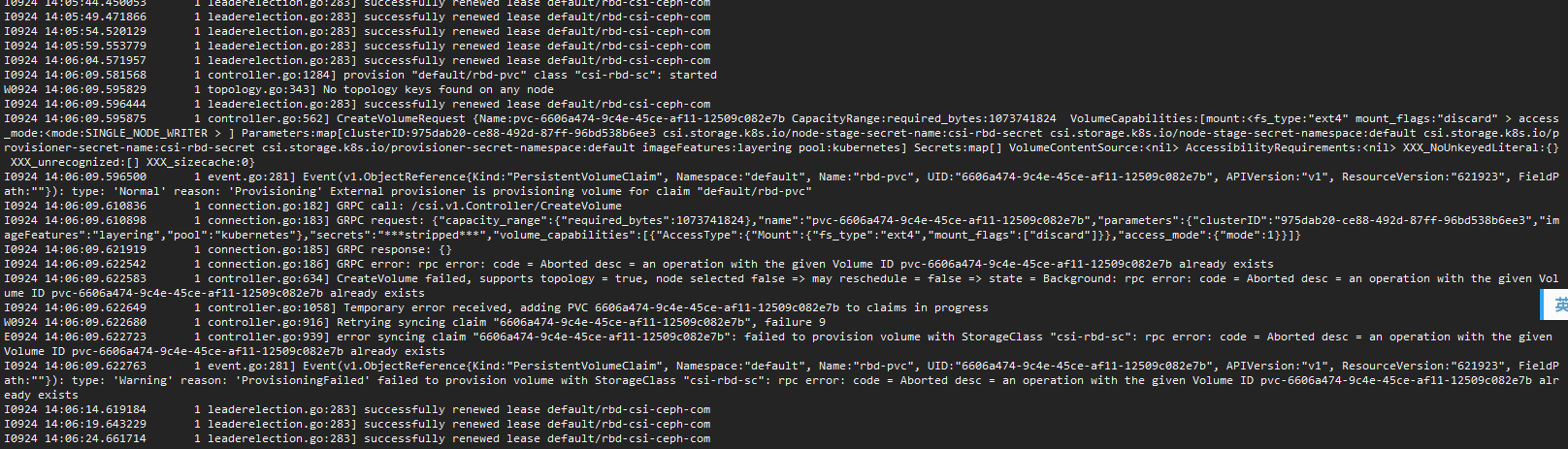 PVC cannot bind to PV , rpc error: code = DeadlineExceeded desc ...