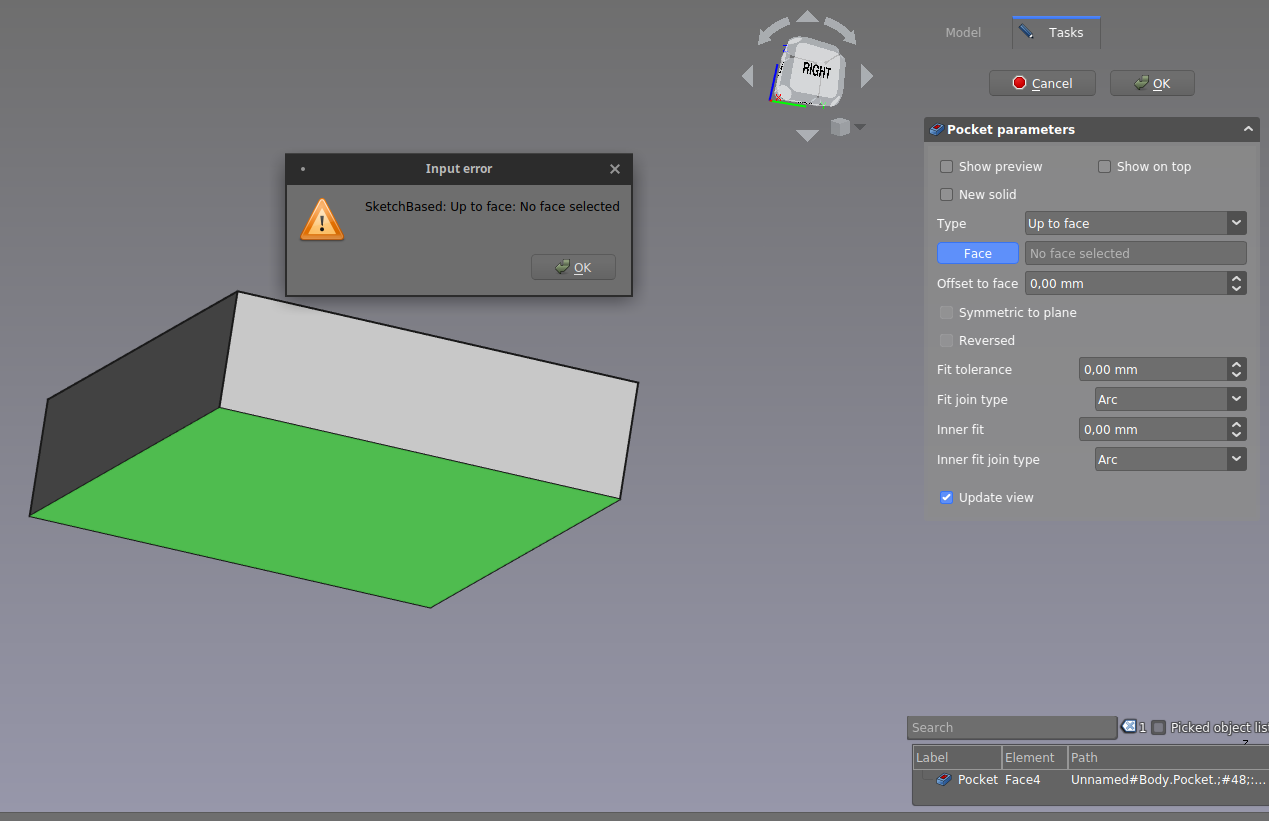 Pocket parameters Type Up to face does not work · Issue 515 · realthunder/FreeCAD_assembly3