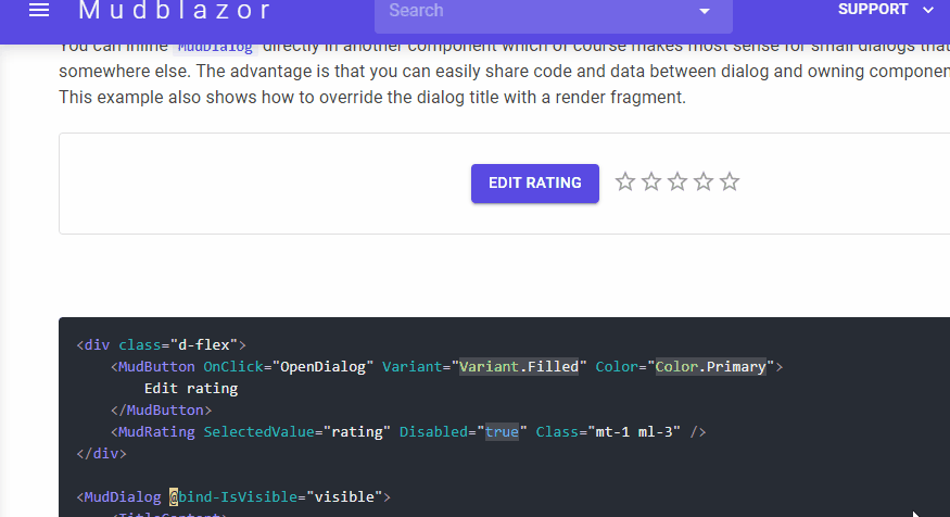 Stars in "Edit Rating" Dialog example on docs are clipped on the left ...