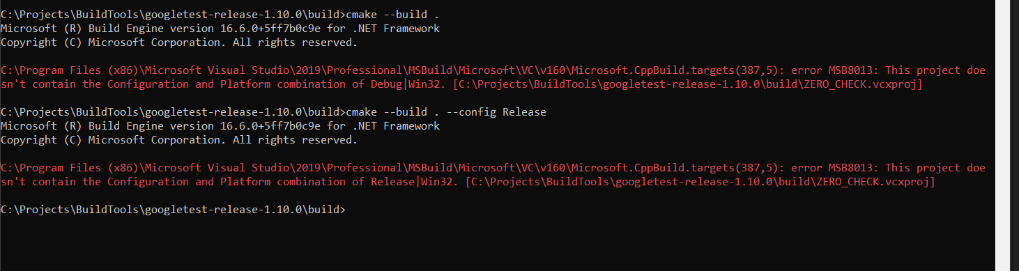 Error when compiling google test with 32bit version for Windows · Issue ...