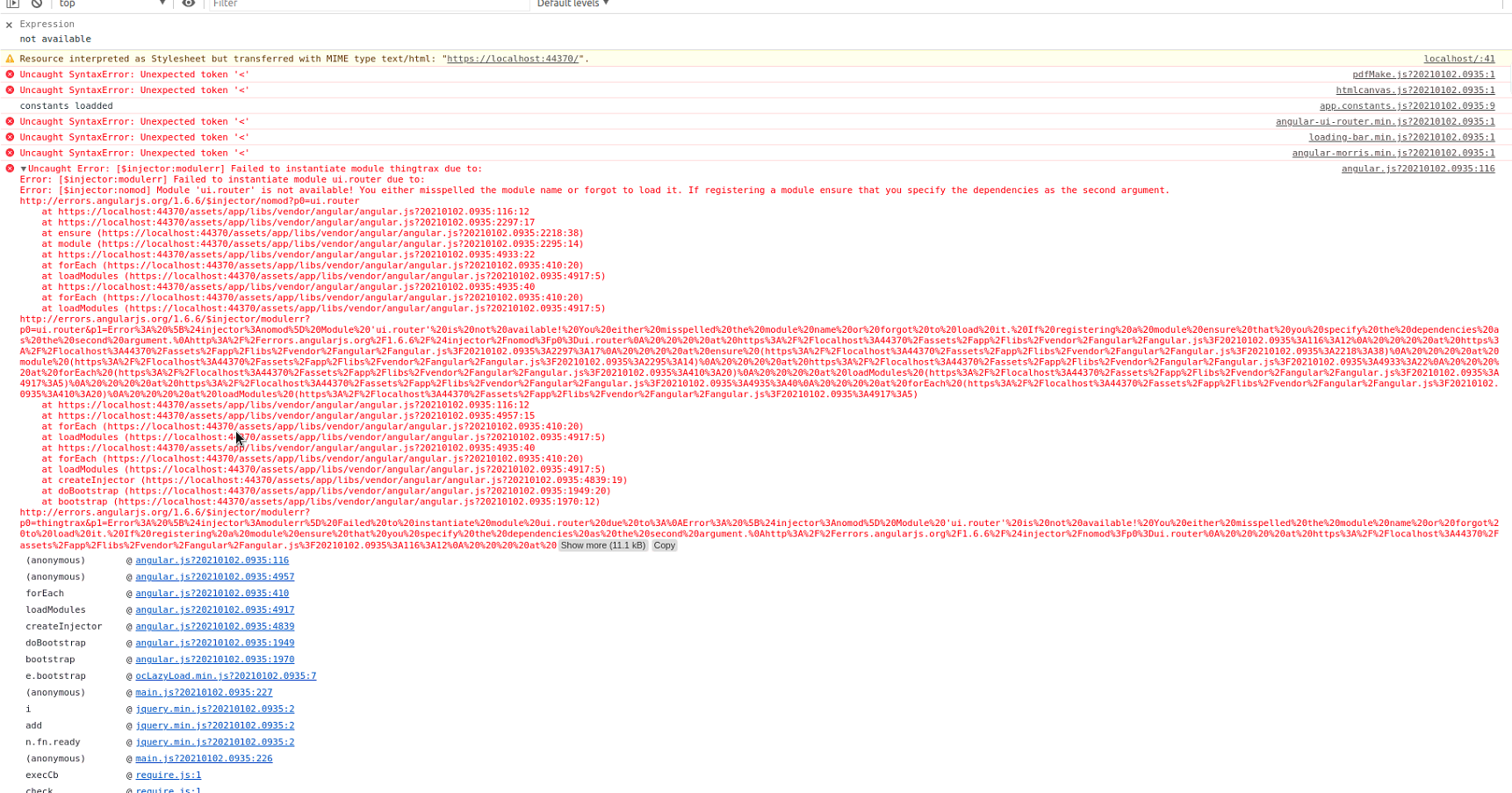 'Failed to instantiate module ui.router' in core 3.1 · Issue