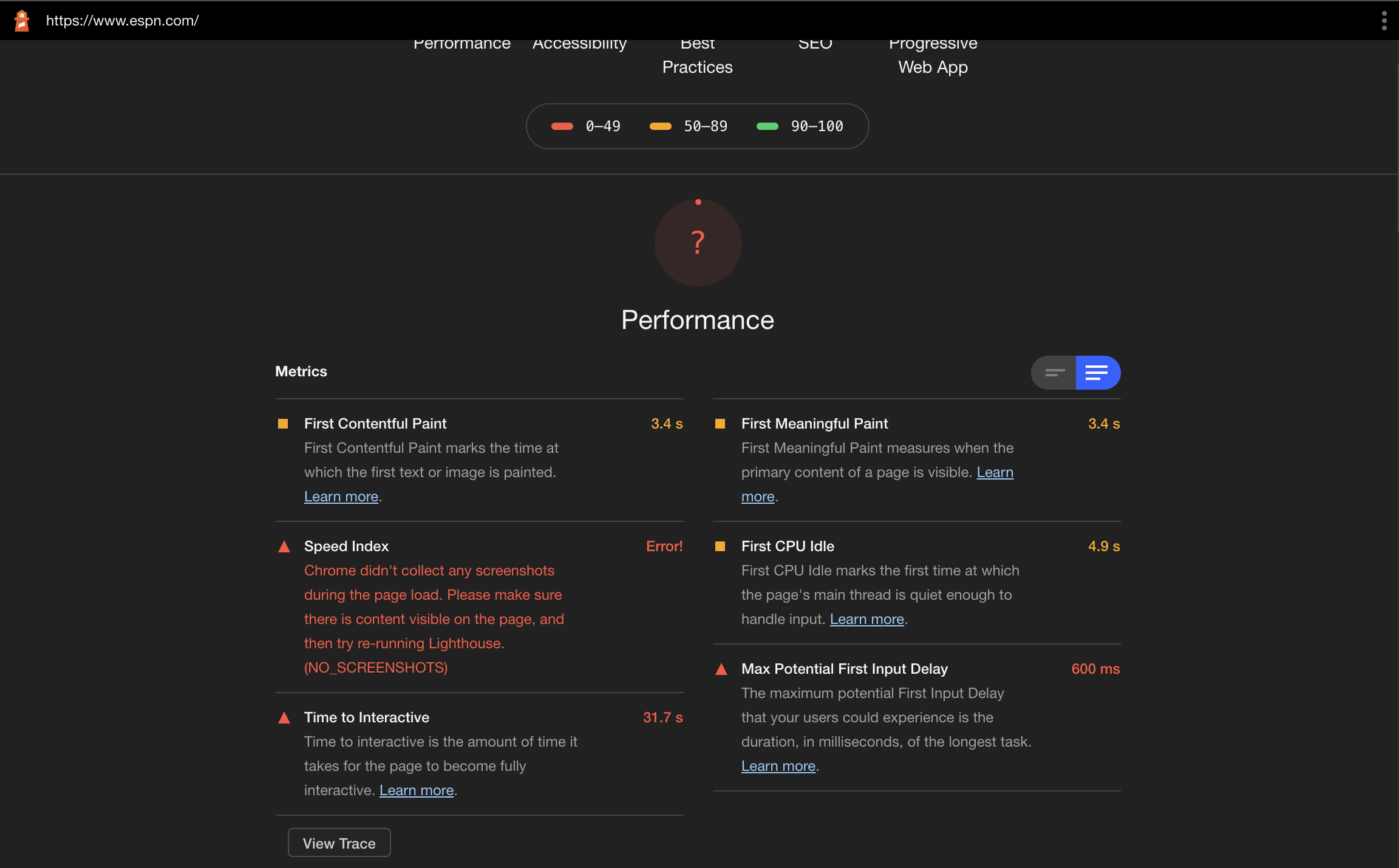 Performance and PWA audits create an error when selected · Issue #10558 ...