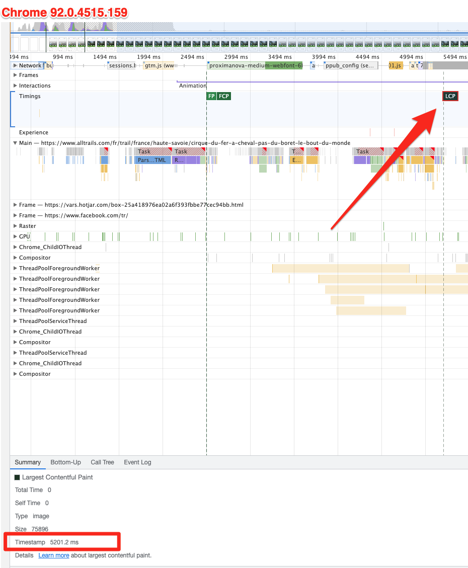 Lighthouse LCP time is different from Original Trace LCP time in Chrome ...