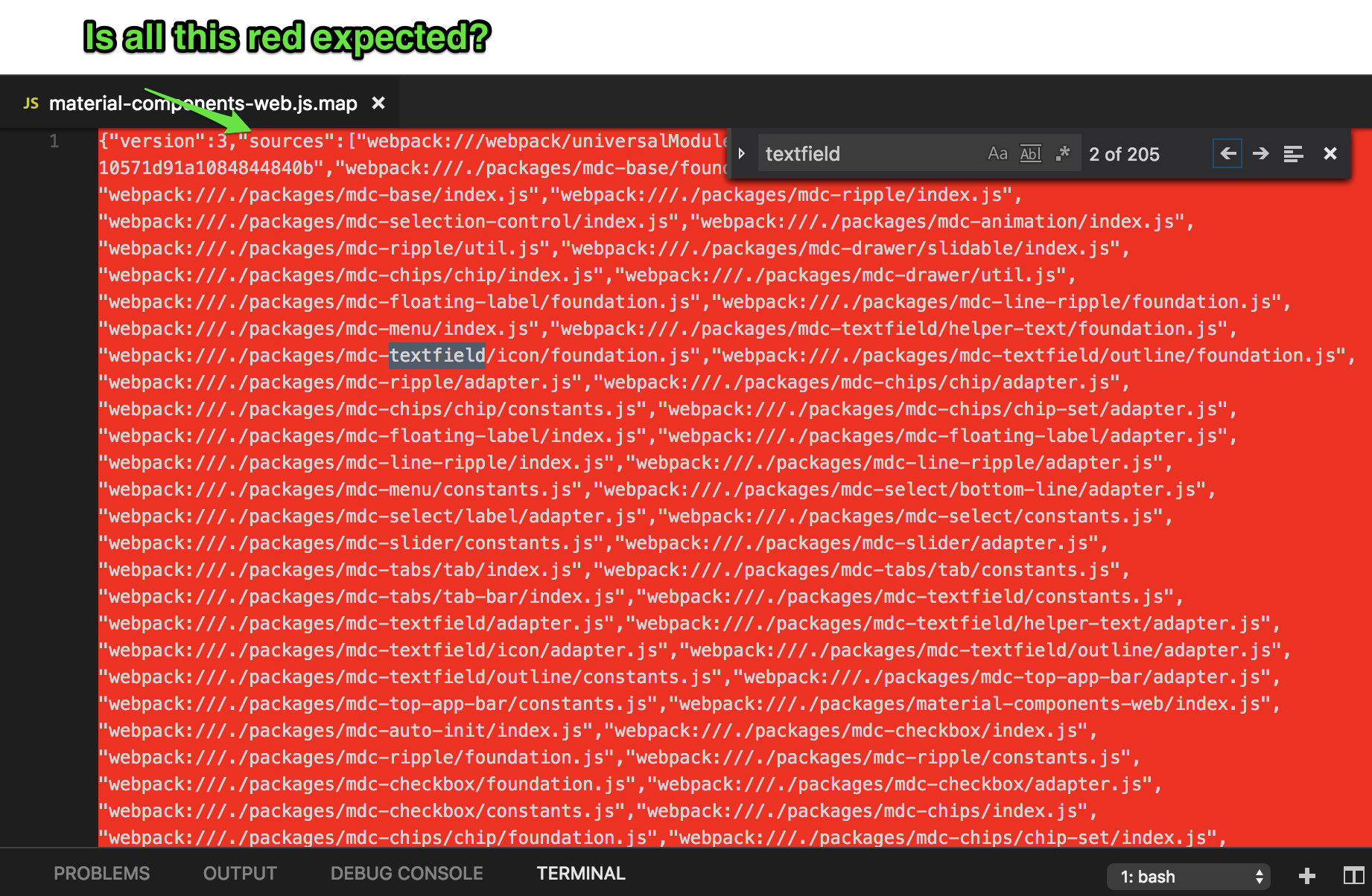 Searched text changes background color to red on multiple lines when there  is a wrap · Issue #46056 · microsoft/vscode · GitHub