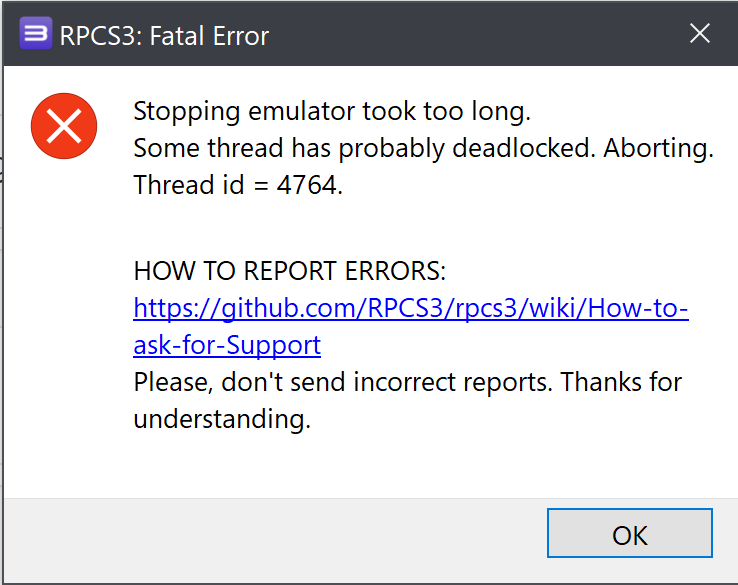 [Regression] Stopping Emulator took too long · Issue #10499 · RPCS3 ...