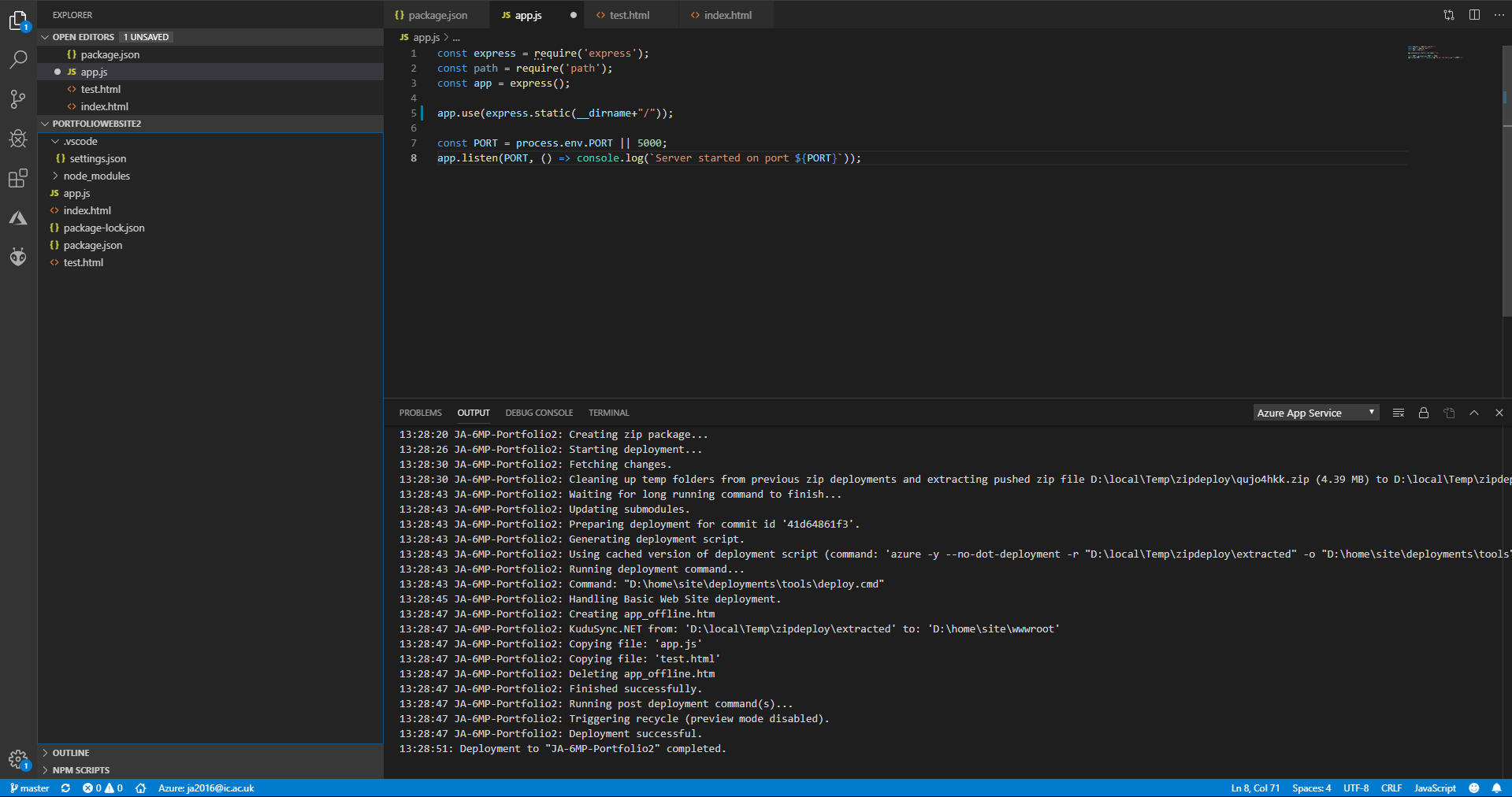 Error 404 On Deployment of NodeJS app · Issue #1270 · microsoft/vscode ...