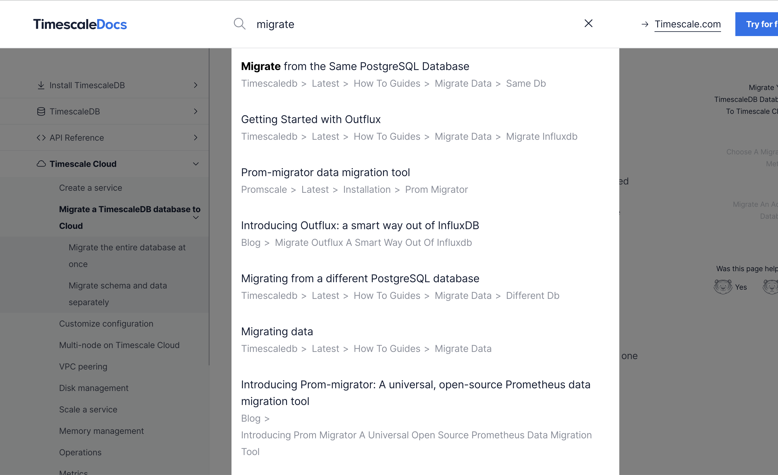  Docs RFC Influence migration Search Results Issue 831 