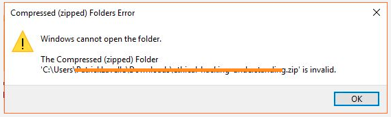 compressed (zipped) folders error