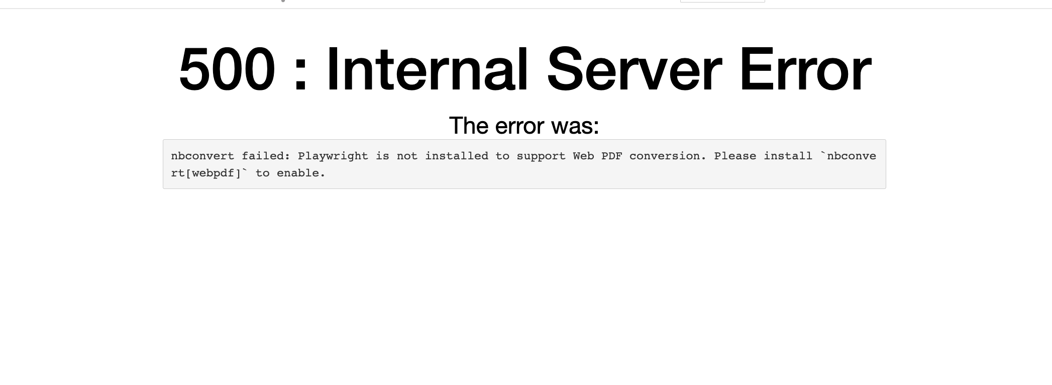PDF to HTML conversion throws "500 Internal Server Error" · Issue