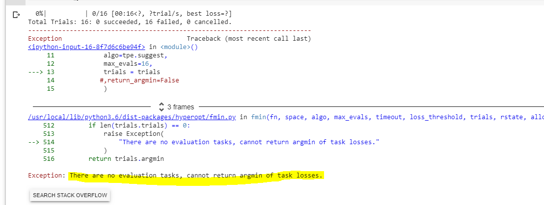 SparkTrials not working for the below code in python and Trials is ...