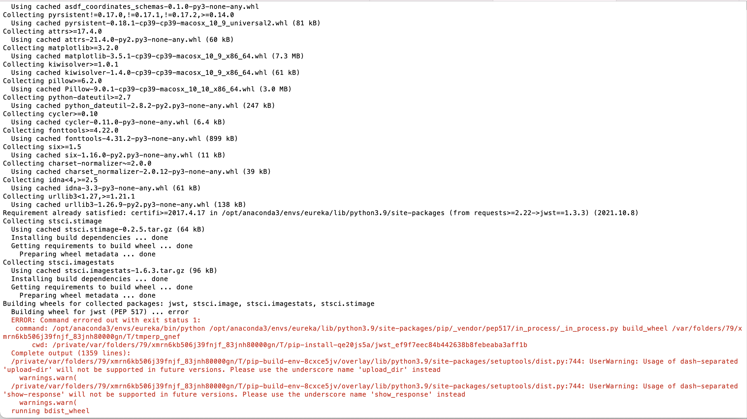 Failed to install dependencies · Issue #231 · kevin218/Eureka · GitHub