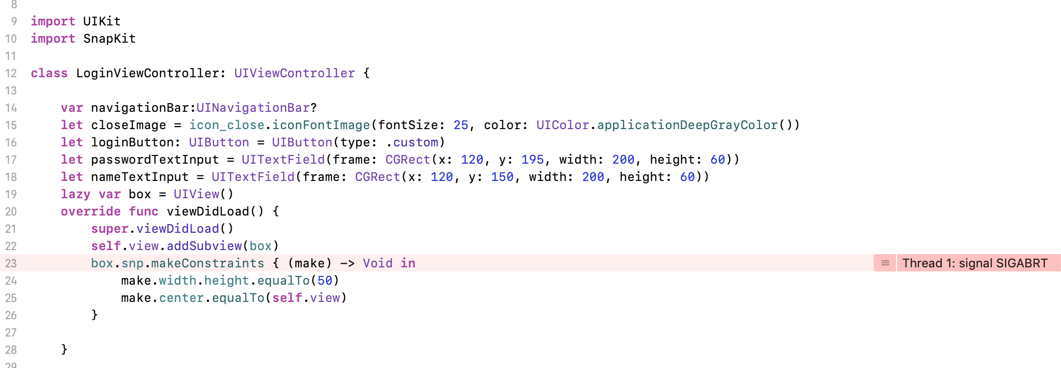 swift5 when use have a error Thread 1: signal SIGABRT · Issue #592 ...