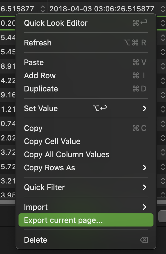 Feature: Copy selected columns from data view into export tool · Issue ...